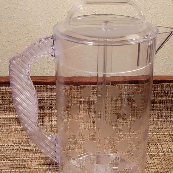 The Pampered Chef Pitcher Quick Stir 2 Quart Polka Dot Pattern Retired 2272 - Picture 1 of 12